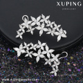 28605 Xuping moda flor multi piedra joyería de plata mujeres boho pendiente pendientes clip pendientes